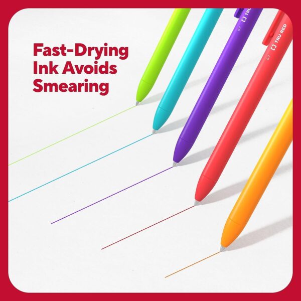 Staples TRU RED Retractable Quick Dry Gel Pens, Medium Point, 0.7mm, Black, Dozen (TR54498-CC)