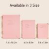 Yoment Hardcover Spiral Notebooks for Work School, B5 Journal Notebook with Tabs Dividers, Multi 5 Subject Notebook College Ruled, 240 Pages Lined Journal for Women, Pink