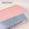 Yoment Hardcover Spiral Notebooks for Work School, B5 Journal Notebook with Tabs Dividers, Multi 5 Subject Notebook College Ruled, 240 Pages Lined Journal for Women, Pink