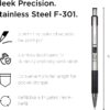 Zebra Pen F-301 Ballpoint Fine Point 0.7mm, Black Easy-Glide Ink, Stainless Steel Retractable, Non-Slip Grip, Metal Clip, Refillable, Professional Design, Ideal for Gifts and Office, 4-Pack (27114)