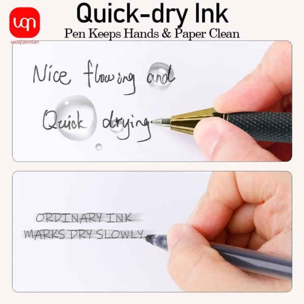 WQN WUQIANNIAN 8 Pack Gel Pens for Women Men, 0.7mm Quick Drying Bullet-point Black Ink Pens, Smooth Writing Pens for Note-Taking, Office School Supplies, Gifts.