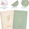 Joyberg Aesthetic Spiral Notebook, 2PCS Cute Notebook, 8.3" x 6" Notebook For Women, A5 Spiral Journal Notebook for Office/School/Home (Green & Beige)
