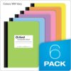 Oxford Composition Notebooks, 6 Pack, Cover Colors Vary, College Ruled Paper, 9-3/4 x 7-1/2 Inch School Journals, Assorted Pastel Covers, 100 Sheets, per Book (63760)