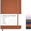 Lined Journal Notebook for Women Men, 200 Pages A5 Hardcover Leather Journals for Writing,Travel,School,Office,Work,Business,College Ruled Notebooks for Note Taking, Diary Notepad 5.7"×8.3"(Brown)