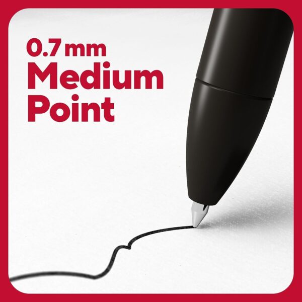 Staples TRU RED Retractable Quick Dry Gel Pens, Medium Point, 0.7mm, Black, Dozen (TR54498-CC)