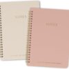 Aesthetic Spiral Notebook Set of 2 For Women and Men - Cute College Ruled 8x6 Bible Study Journal/Notebook with Pockets And Lined Pages - Perfect A5 Supplies to Stay Organized at Work or School