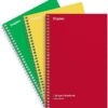 STAPLES Spiral Notebooks - College-Ruled, 1-Subject, 80 Sheets, Durable Wirebound, STAPLES Spiral Notebooks - College-Ruled, 1-Subject, 80 Sheets, Durable Wirebound, Assorted Colors, Pack of 3