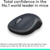 Logitech M185 Wireless Mouse, 2.4GHz with USB Mini Receiver, 12-Month Battery Life, 1000 DPI Optical Tracking, Ambidextrous PC/Mac/Laptop - Swift Grey