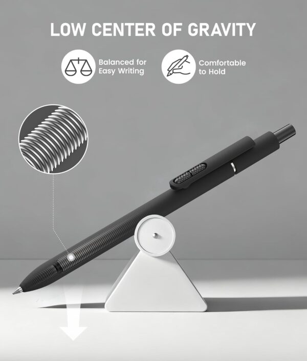 8 Pcs Black Ballpoint Pens - 1.0mm Medium Point Smooth Writing Black Ink Ball Point Pens | High-end Long Lasting Retractable Pen for School, Home, Office (Vintage-8pcs)