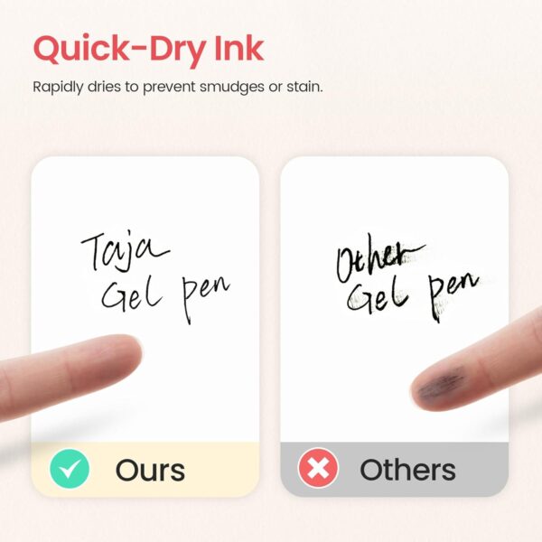 61UlxL504VL._AC_SL1500_.jpg Taja Gel Pens, 6 Pcs Quick Dry Black Gel Ink Pens, 0.5mm Fine Point Smooth Writing Pens for Journaling and Note Taking, Cute Aesthetic Pens for Women & Men-Pastel