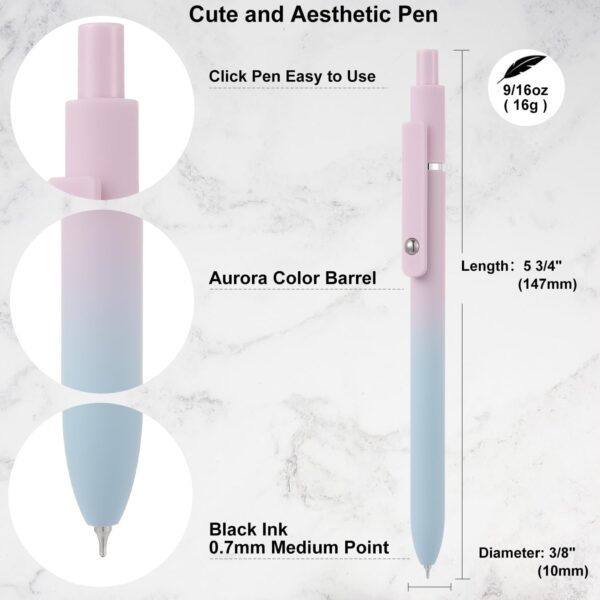 LINFANC 12 Pack Gel Pens Cute Medium Point 0.7mm Black Ink for Journaling Aesthetic School Supplies Office Supplies