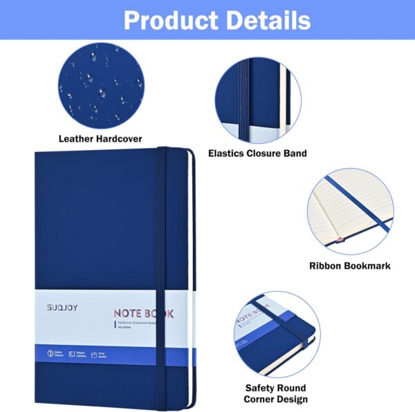 SUQJOY Lined Journal Notebooks, 4 Pack 160 Pages, 5.5x 8.2-Inch Journals for Women Men, Hardcover Notebook with 100 gsm Thick Paper, A5 Size College Ruled Notebook for Writing/Travel/Work (Assorted Color-4 Pack)