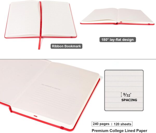 61XcOo-GQKL._AC_SL1500_.jpg Comix 8 Pack Lined Journal Notebooks for Work, 240 Pages, 5.5"x8.3", Hardcover, A5 Medium College Ruled, Journaling Notebooks for Notes-taking, Fits for Office School Home