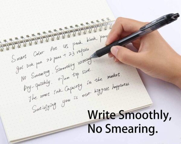 SmartGel Smart Color Art 45 Pack Black Gel Pens, Retractable Medium Point Gel Ink Pens, Smooth Writing, Comfort Grip, Unisex