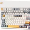 Wireless Mechanical Keyboard,Gasket Mounted with Creamy Sound,Bluetooth/2.4GHz/USB-C,Custom Hot Swappable,RGB Backlit,75% Compact Layout for Gaming/Typing/Win/Mac/PC (Retro Beige,Linear Switch)