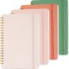 DMSVK 4 PCS Small Spiral Notebook 5x7, Spiral Journal Notebook, Notebooks for Work, Note Taking, School, Small Notebooks 5x7 with Strap, Cute Notebooks for Women 50 Sheets
