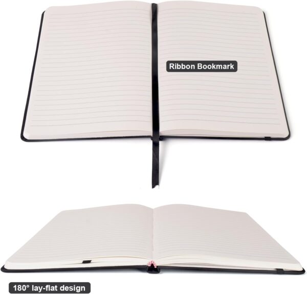 Comix Lined Journal Notebook for Women Men, Journaling Notebooks for Office School Home, 240 Pages, 5.5" x 8.3", College Ruled, A5, Hardcover, Black