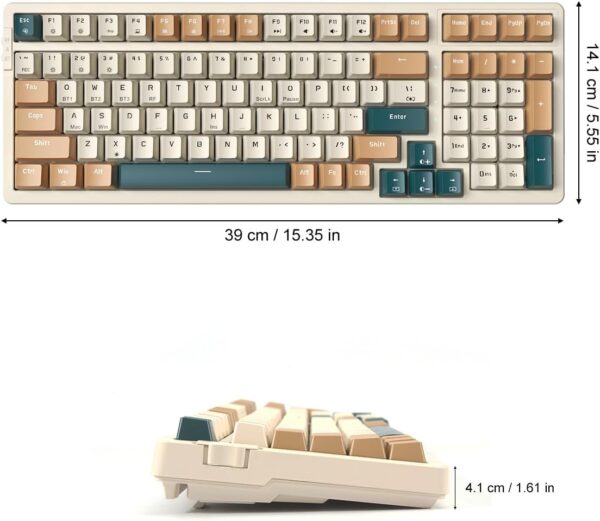 61aVwdZHWzL._AC_SL1200_.jpg Merdia Wireless Mechanical Keyboard, Triple Mode 2.4G/USB-C/BT Gaming Keyboards 100 Keys RGB Backlit, Brown Switch Rechargeable | Brown Combo