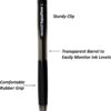 AKVINQ® AquaFlow Retractable Ballpoint Pen – 12 Black Ink Pens | 1.0mm Medium Tip | Low-Viscosity Smooth Ink | Ergonomic Rubber Grip | Smudge-Free | Transparent Barrel | Office & School Writing