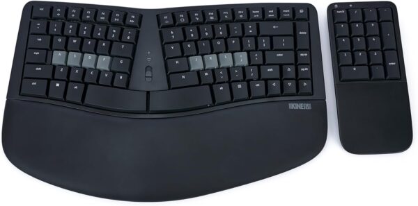 KINESIS Mechanical Keypad LP Numeric 10-Key for Mac & PC | Wired & Wireless Mode | Quiet Linear Mechanical Switches | Programmable | Ergonomic Palm Support | Backlit