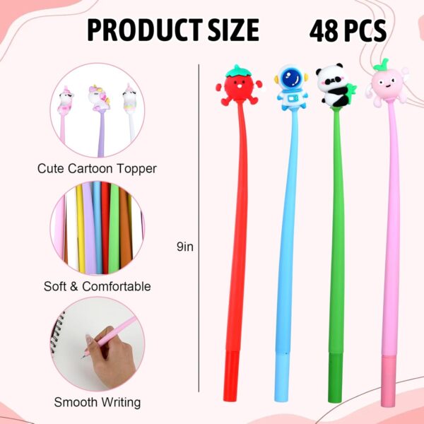 YONHTUTU 48Pcs Fun Pens Stress Relief Pen Bulk for Adult Cool Funny Gel Pen Birthday Gifts for Adult Cute Office Home Supplies Valentine Party Favor