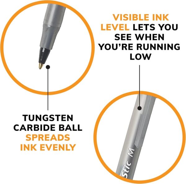 61bYNLBRYSL._AC_SL1500_.jpg BIC Round Stic Xtra Life Black Ballpoint Pens, Medium Point (1.0mm), 36-Count Pack of Bulk Pens, Flexible Round Barrel for Writing Comfort, No. 1 Selling Ballpoint Pens