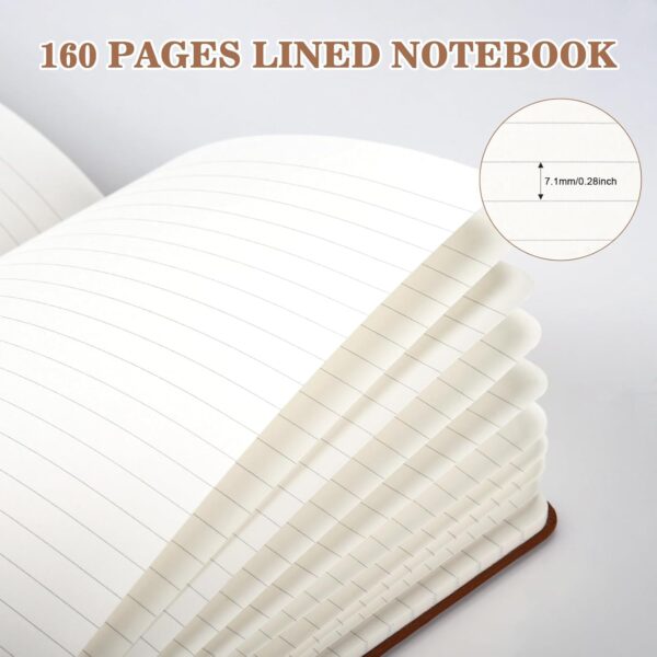 61c78kreMpL._AC_SL1500_.jpg OMEYA 4 Pack Lined Journal Notebooks for Work, 100gsm Thick Paper, 5.7"x 8.3", College Ruled A5 Notebook Bulk, Leather Journal for Writing, Hardcover Notebooks for School, Office, Journal for Men