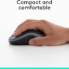 Logitech M185 Wireless Mouse, 2.4GHz with USB Mini Receiver, 12-Month Battery Life, 1000 DPI Optical Tracking, Ambidextrous PC/Mac/Laptop - Swift Grey