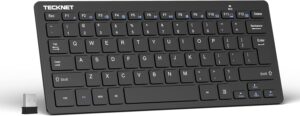 TECKNET 2.4G Wireless Keyboard - Mini Compact Keyboard with Media TECKNET 2.4G Wireless Keyboard - Mini Compact Keyboard with Media Hotkeys, 12-Month Battery Life, Compatible with PC, Desktop, Laptop, Smart TV - Black