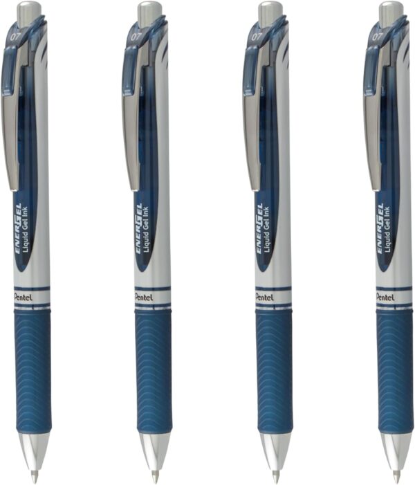 Pentel EnerGel RTX Liquid Gel Pens, Medium (0.7mm), Navy Blue Ink, 4-pk (BL77PF4CA)