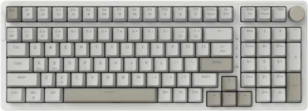 FIRSTBLOOD ONLY GAME. AK992 Retro Wired Mechanical Keyboard, 98 Keys FIRSTBLOOD ONLY GAME. AK992 Retro Wired Mechanical Keyboard, 98 Keys Full Layout, Hot-Swappable USB Gaming Keyboard with Red Switches, Multimedia Keys Knob, Blue Backlit, Anti-Ghosting, Grey