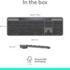 61nFyFcENdL._AC_SL1500_.jpg Logitech Signature Slim Solar+ Wireless Bluetooth Keyboard K980, Solar and Artificial Light Powered, Up to 10 Years Battery Life, Customizable Keys - Graphite