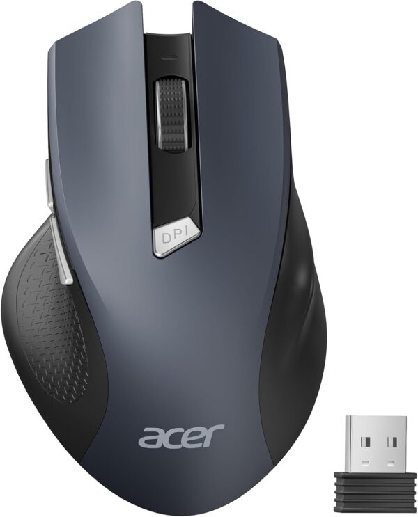 acer Wireless Mouse for Laptop, 2.4GHz Computer Mouse 3 Adjustable acer Wireless Mouse for Laptop, 2.4GHz Computer Mouse 3 Adjustable DPI Office Cordless USB Mice with USBA Receiver, 6 Buttons, 1600 DPI, Medium to Large Sized Hands Compatible with PC, Laptop, Desktop