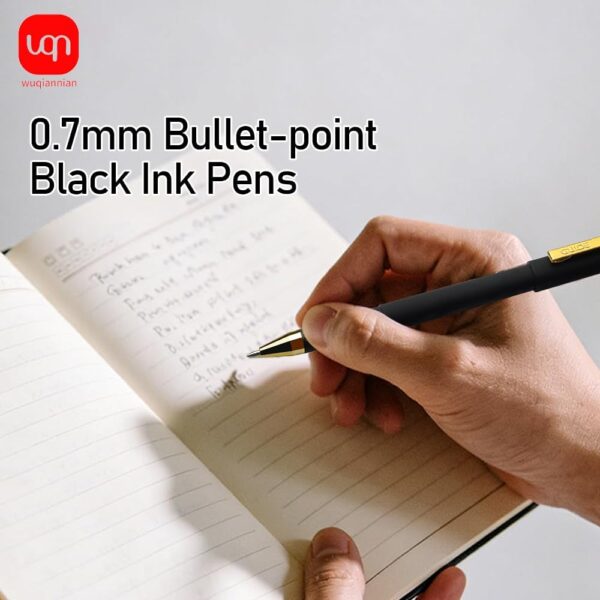 WQN WUQIANNIAN 8 Pack Gel Pens for Women Men, 0.7mm Quick Drying Bullet-point Black Ink Pens, Smooth Writing Pens for Note-Taking, Office School Supplies, Gifts.