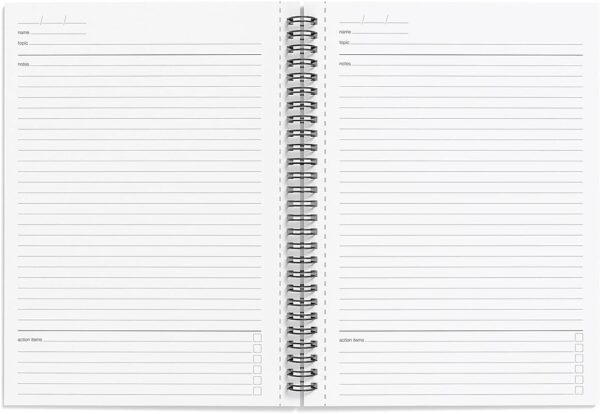 TRU RED Medium Soft Cover Meeting Notebook, Black - Ruled, Spiral, 80 Sheets, Durable Wirebound, Interior Pocket, Thick Premium Paper