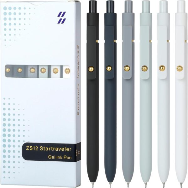 Ddaowanx Gel Pens, 0.7mm Quick Dry Black Ink,Fine Point Smooth Ddaowanx Gel Pens, 0.7mm Quick Dry Black Ink,Fine Point Smooth Writing Pens,Office School Supplies,Gifts for Women Man(6Pcs Black White Gray, Black)