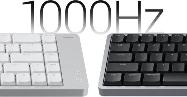 61sOPZ5n4xL._AC_SL1500_.jpg LOFREE Flow2 Low-Profile Mechanical Keyboard, Aluminum Alloy with Void Linear Switches, Rechargeable Wireless Keyboards with 3 Mode Connections for Windows, macOS (Silver with Silence, 100 Keys)