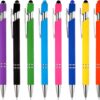 MorPionk 8 Pack Ballpoint Pen 2-in-1 Stylus Retractable Metal Stylus Pens for Touch Screens with Stylus tip, 1.0 mm Black Ink