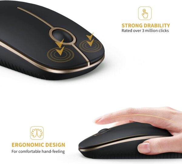61uL06dyXFL._AC_SL1500_.jpg VssoPlor Wireless Mouse, 2.4G Slim Portable Computer Laptop Mouse with Nano Receiver Quiet Silent Optical Mice for Notebook, PC, Laptop, Computer-Black and Gold