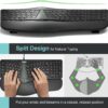 Arteck Ergonomic USB Wired Keyboard with Cushioned Wrist & Palm Rest, Backlit 7 Colors & Adjustable Brightness Comfortable Natural Split Keyboard with 6 Feet Wire for Windows Computer Desktop Laptop