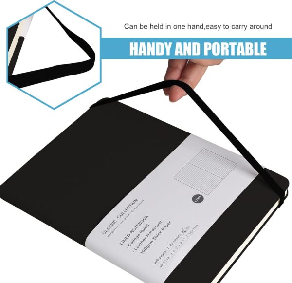 61wuN33BDQL._AC_SL1500_.jpg EMOMAS Lined Journal Notebook – Hardcover Notebook for Men & Women – Journals for Writing, Work, School, Home & Daily Notes, 160 Pages – Medium A5, 5.7"x8", 100 gsm Thick Paper (Black)