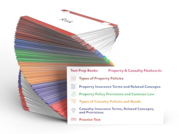 Property and Casualty Insurance Study Cards: Property and Casualty Insurance License Exam Prep with Practice Test Questions [Full Color Cards]