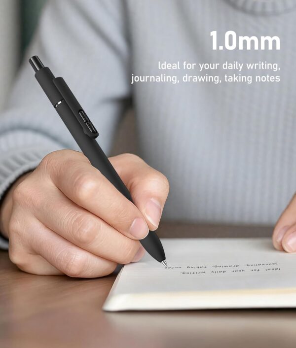 InkSlick 8 Pcs Black Ballpoint Pens - 1mm Medium Point Black Ink Pens | Smooth Writing Ball Point Pen for Men Women (Classic-8 pcs)