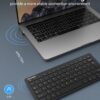 TECKNET 2.4G Wireless Keyboard - Mini Compact Keyboard with Media Hotkeys, 12-Month Battery Life, Compatible with PC, Desktop, Laptop, Smart TV - Black