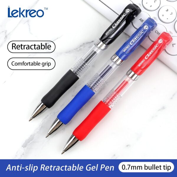 71-mlvb9PL._AC_SL1500_.jpg Classic Retractable Gel Roller Pens, 0.7mm Fine Point, Red Ink (Red - 12 Packs)