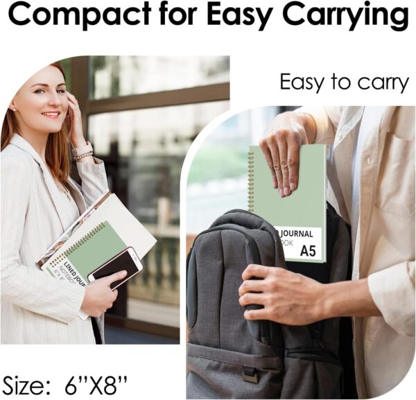 YDMADE Spiral Notebook, Hardcover Notebook for School & Work, Lined Journal Notebook for Men & Women,120 Pages A5 (6 “x8”) (Green)