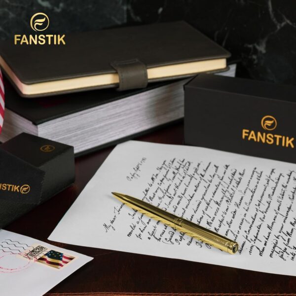 Customized Gold Luxury ballpoint pen, fancy gift set for women, Real 24K Gold Plating, Professional executive pen gift set for men (Lux Custom-BallPoint Gld)