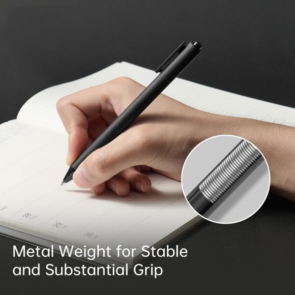 Kaco PURE Gel Pens 0.5mm Fine Point Black Ink 10 Count, Quick Dry Smooth Writing, Aesthetic Office Supplies Refillable Retractable Low Center of Gravity