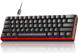 KEMOVE K61SE Gaming Mechanical Keyboard, 60 Percent Wired RGB Backlit KEMOVE K61SE Gaming Mechanical Keyboard, 60 Percent Wired RGB Backlit N-Key Rollover Compact Mini 61 Keys Keyboard for PC Laptop, Blue Switch
