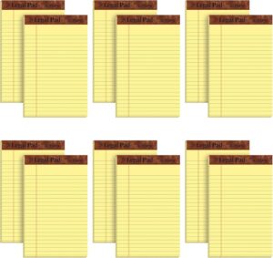 TOPS 5 x 8 Legal Pads, 12 Pack, The Legal Pad Brand, Narrow Ruled, Yellow Paper, 50 Sheets Per Writing Pad, Made in the USA (7501)